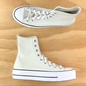 Converse Chuck Taylor All Star Extra High Platform Egret White Platform Shoes